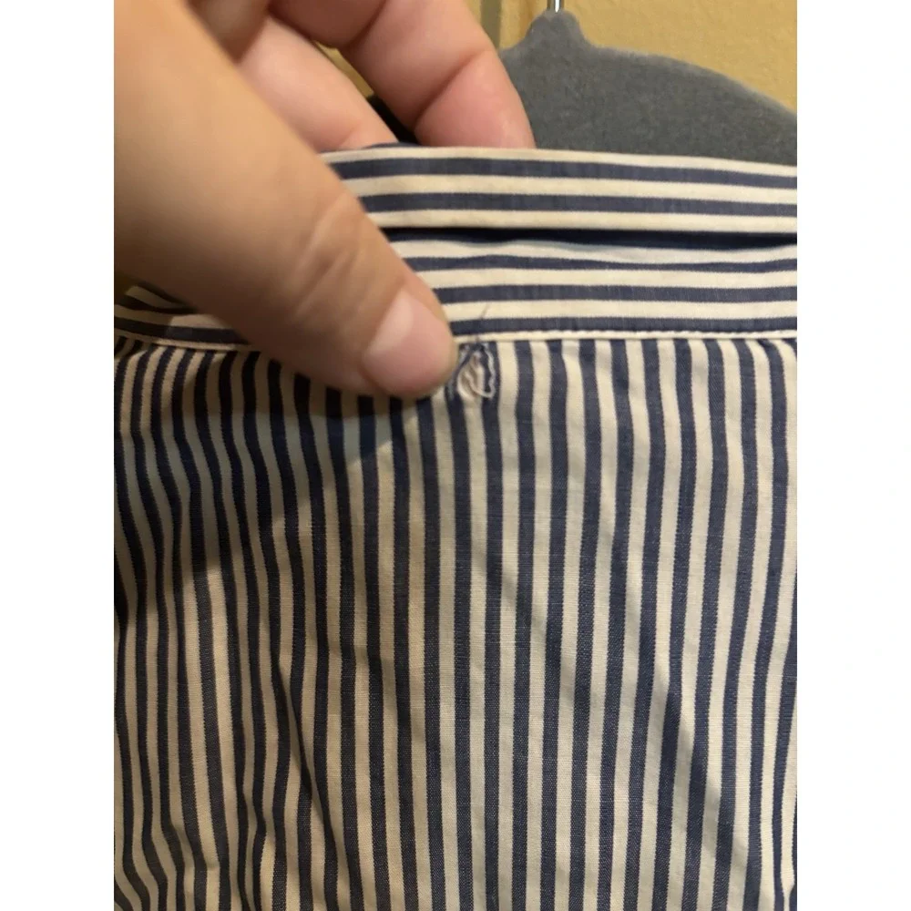 Polo Ralph Lauren Men's‎ Cotton Robe Blue White Stripe Belted  Bath Robe Large